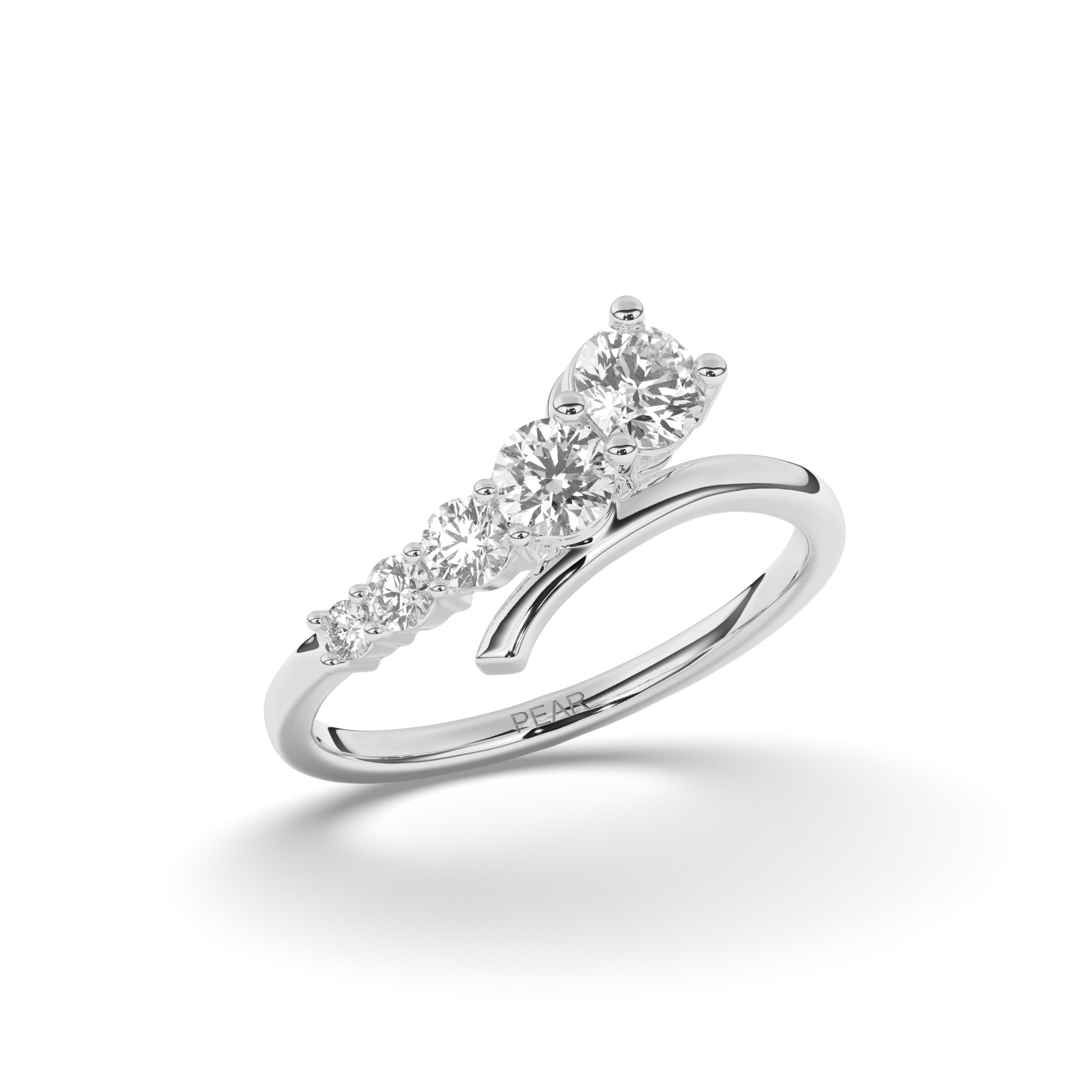 Five Stone Round Diamond Ring - Pear Jewels